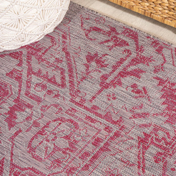Estrella Bohemian Medallion Textured Weave Indoor/outdoor Runner Rug